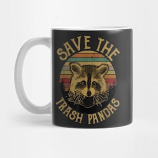 Retro Vintage Save The Trash Pandas Funny Raccoon Animal T-Shirt Mug